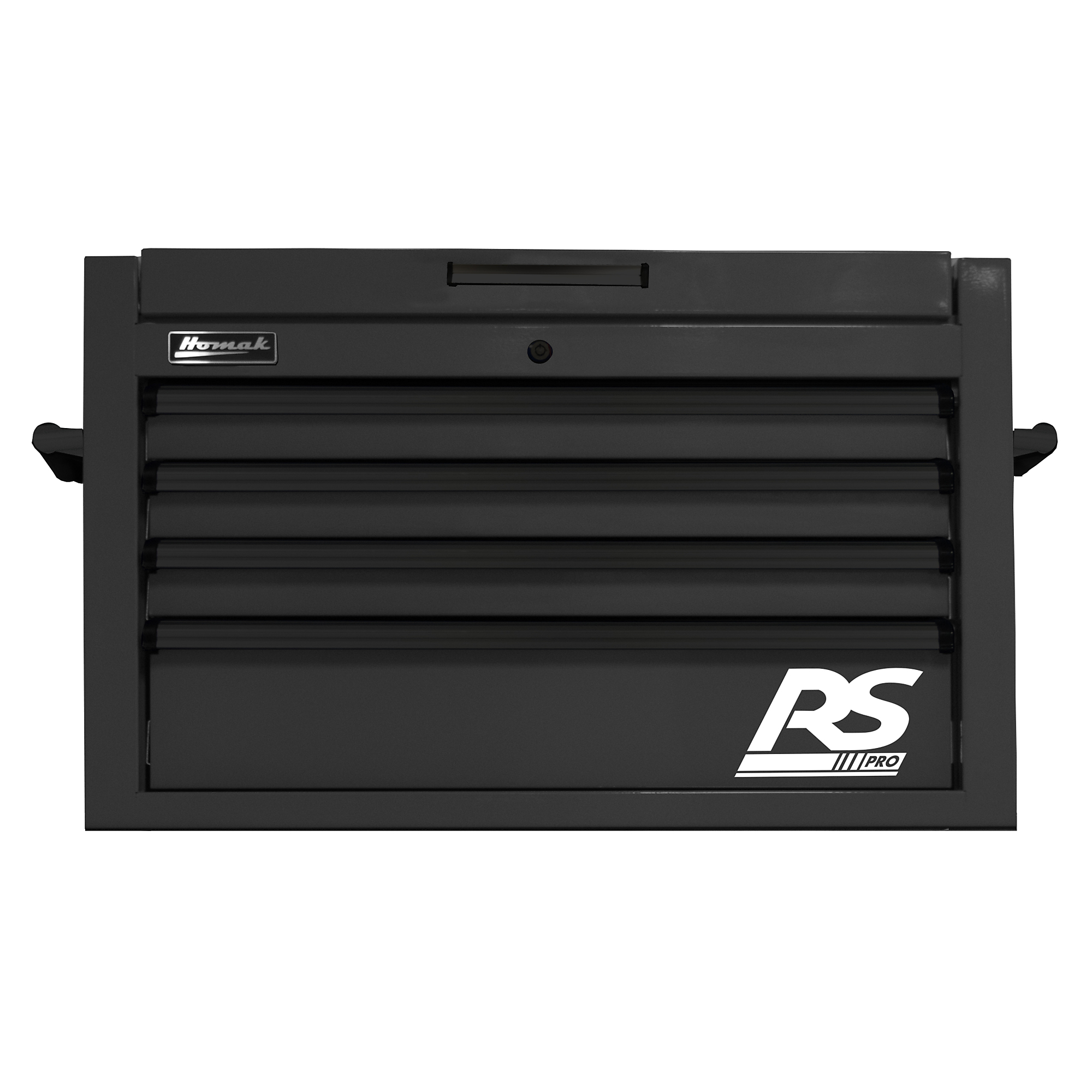 Homak RS Pro, 36in. RS PRO 4 DWR TOP CHEST WITH OUTLET BLACK, Width 35.25 in, Height 21.375 in, Color Black, Model# BK02036040